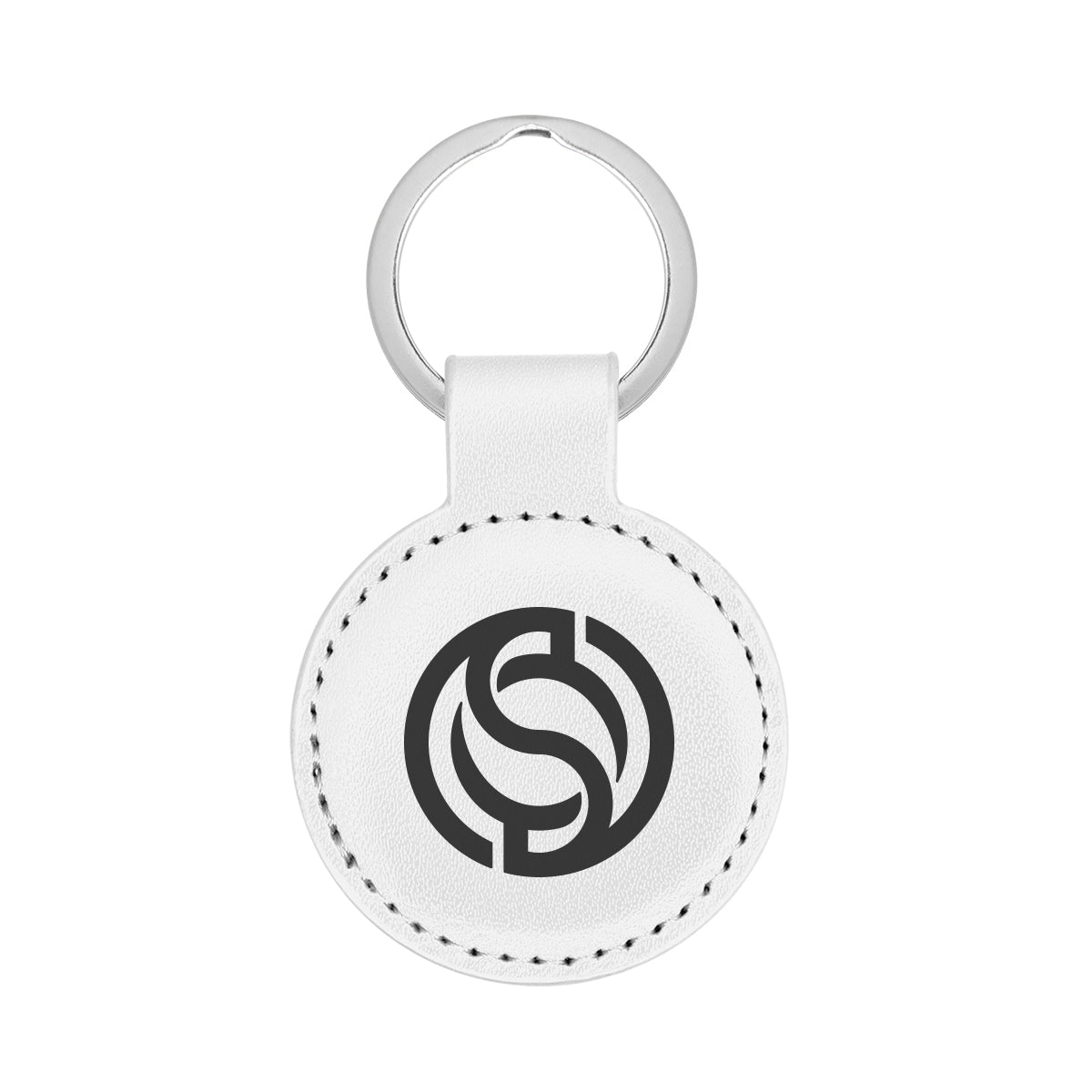 Parker Key Tag in Leatherette - White - Pad Print