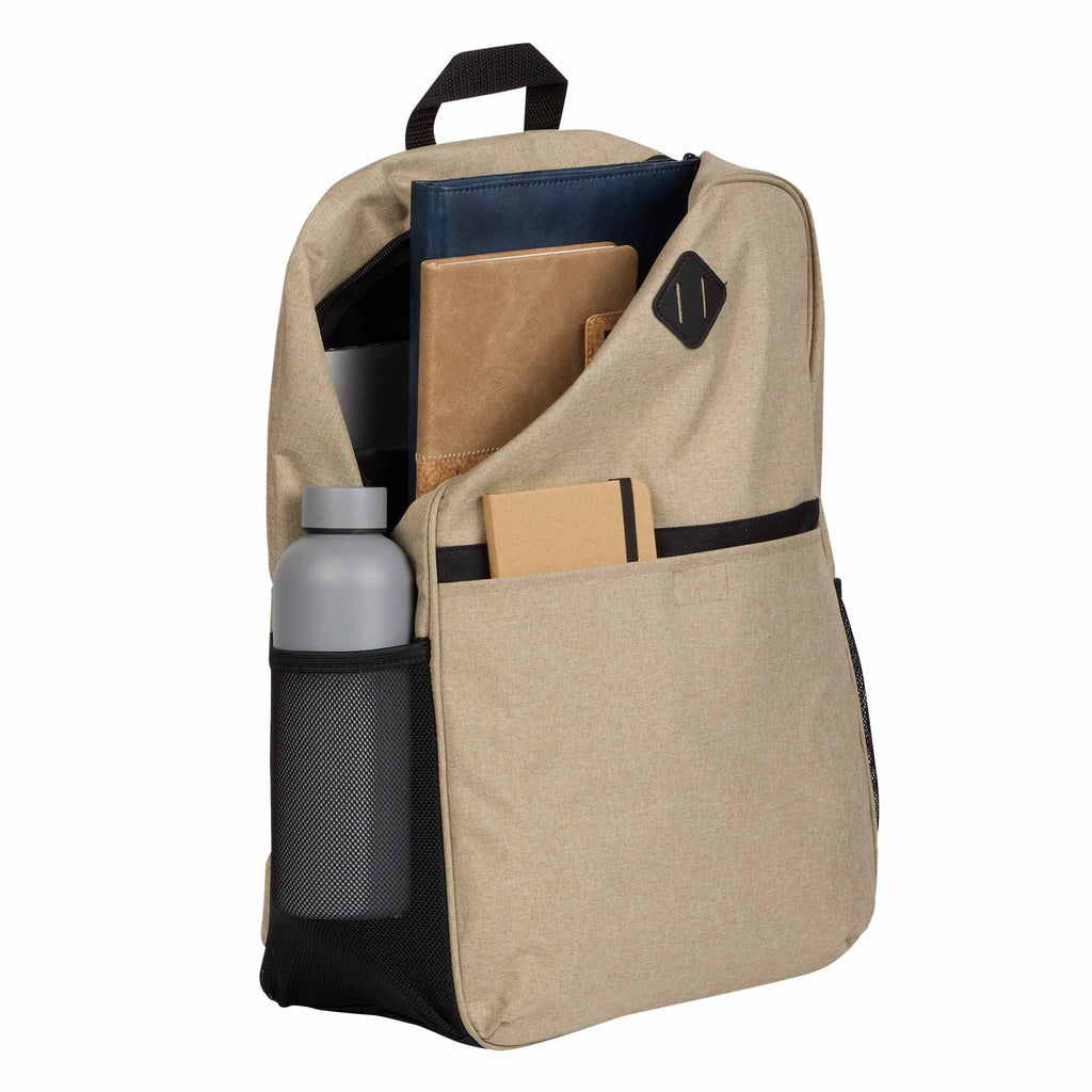 Parker Recycled Laptop Backpack, 17 Inch - Tan - Propped