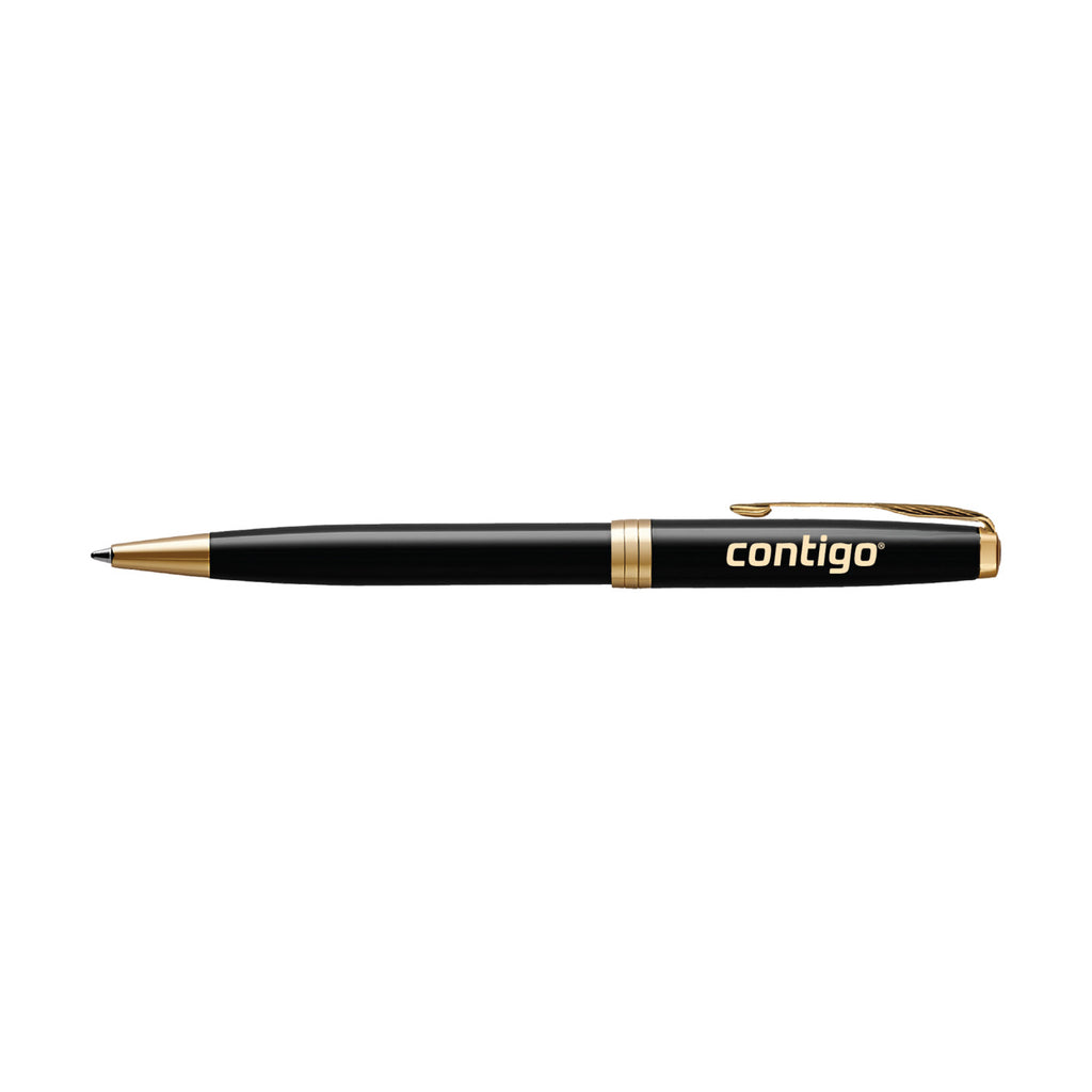 Parker Sonnet Ballpoint Pen in a Gift Box - Black - Gold Trim - View 1