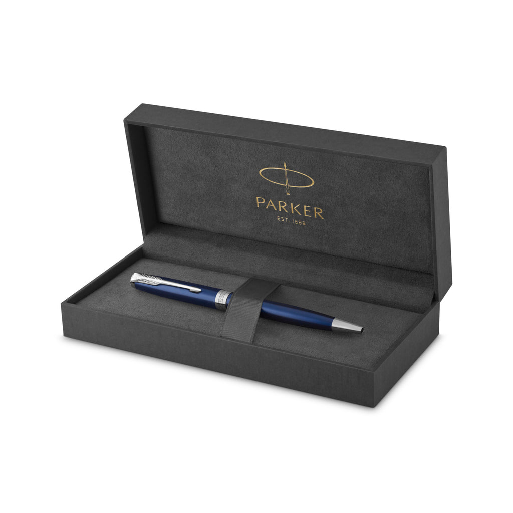 Parker Sonnet Ballpoint Pen in a Gift Box - Blue - Chrome - View 4