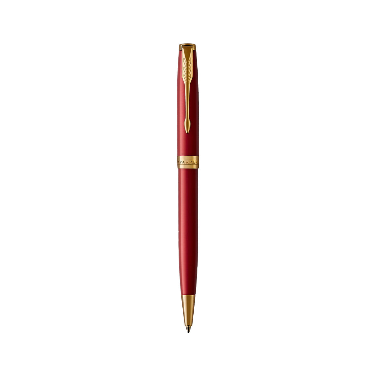 Parker Sonnet Ballpoint Pen in a Gift Box Laser Engraving - Red - Gold - View 1
