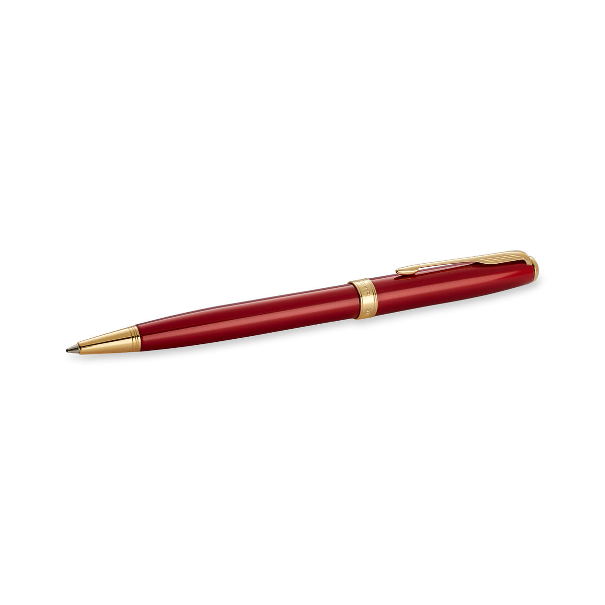 Parker Sonnet Ballpoint Pen in a Gift Box Laser Engraving - Red - Gold - View 3