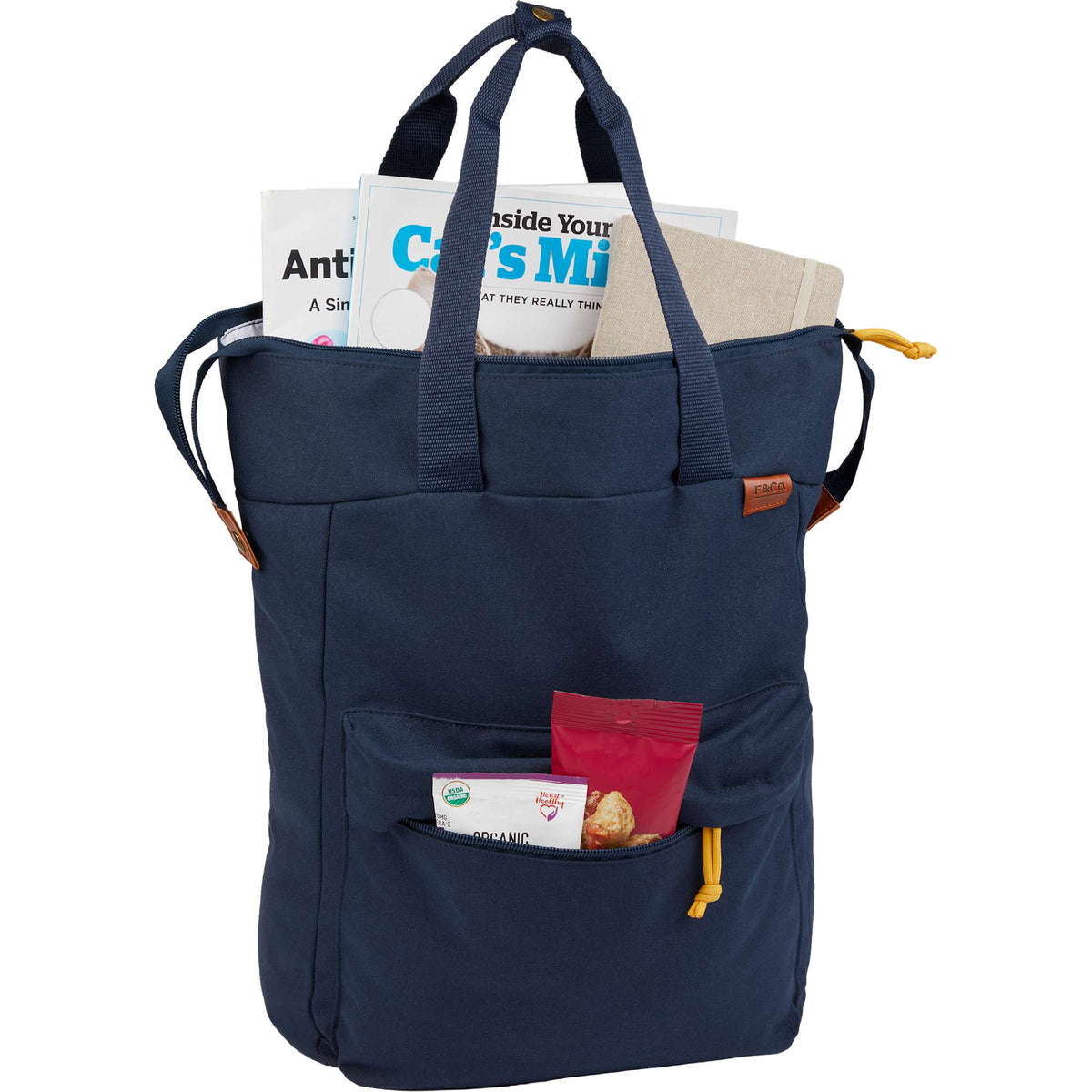 Parks Backpack in Recycled 900D Polyester Transfer - Navy - Propped 2
