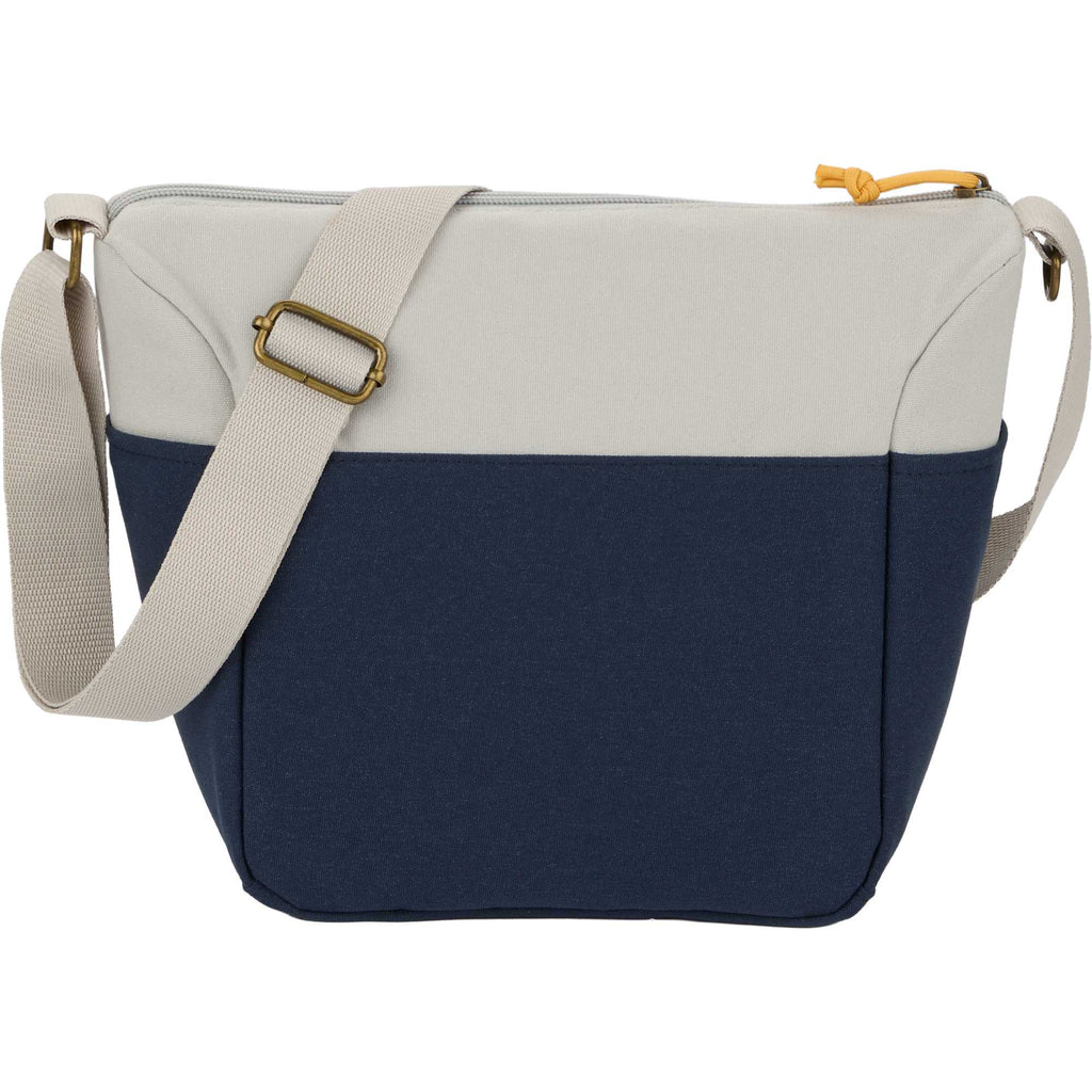 Parks Brushed Recycled Cooler for 9 Cans Transfer - Navy - Back