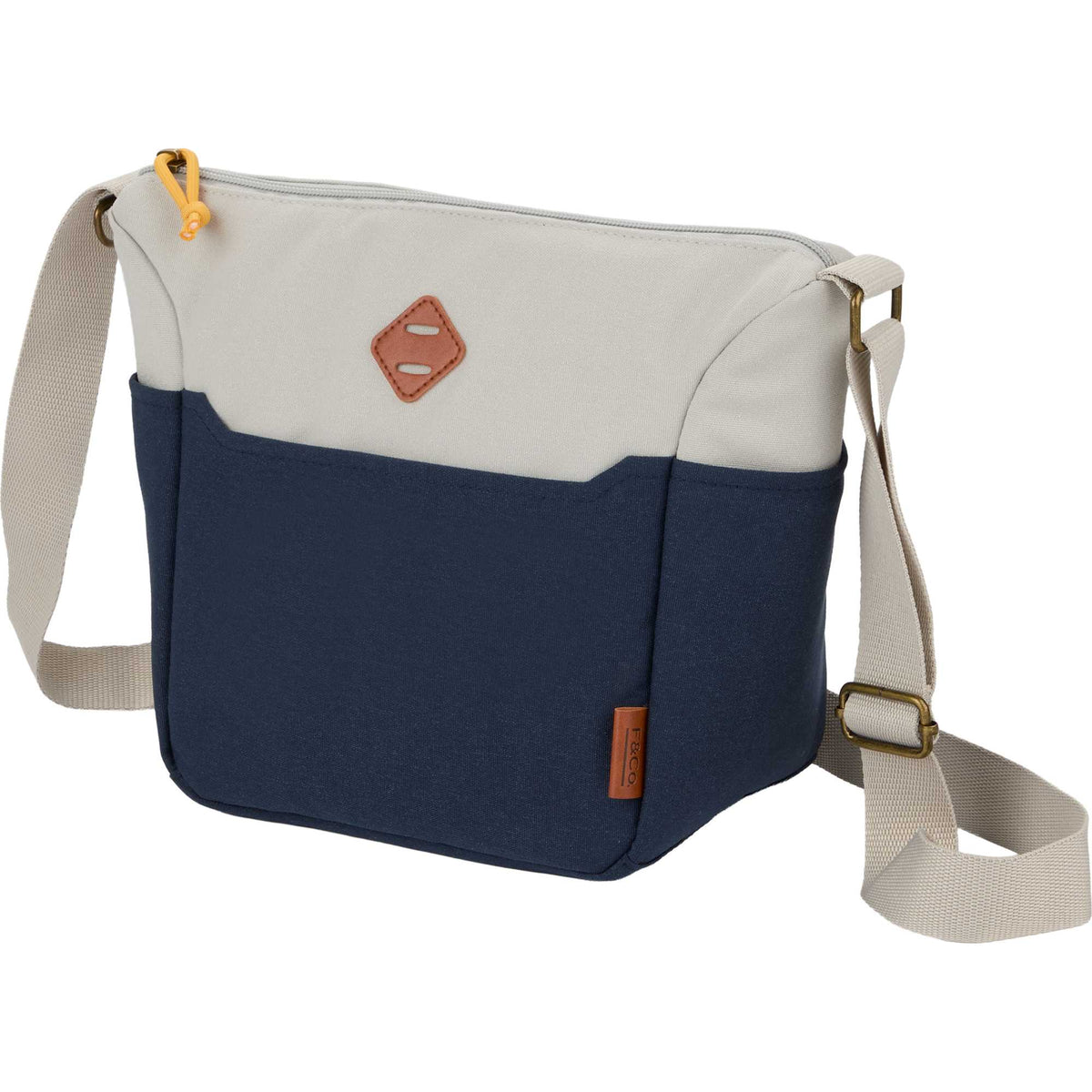 Parks Brushed Recycled Cooler for 9 Cans Transfer - Navy - Left Angle
