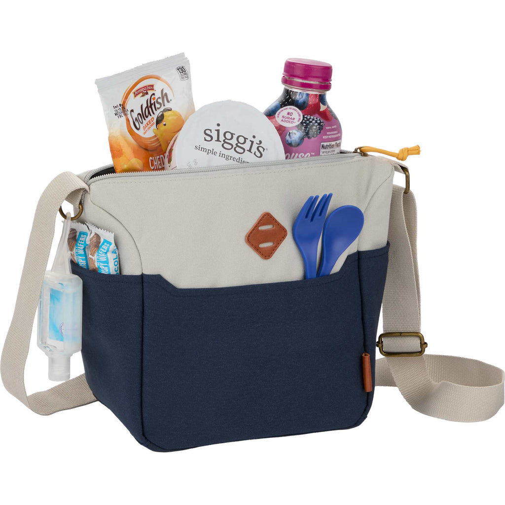 Parks Brushed Recycled Cooler for 9 Cans Transfer - Navy - Propped