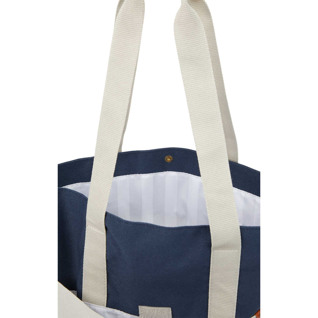 Parks Day Tote in Recycled Polyester, Color Block Embroidery - Navy - Detail 3