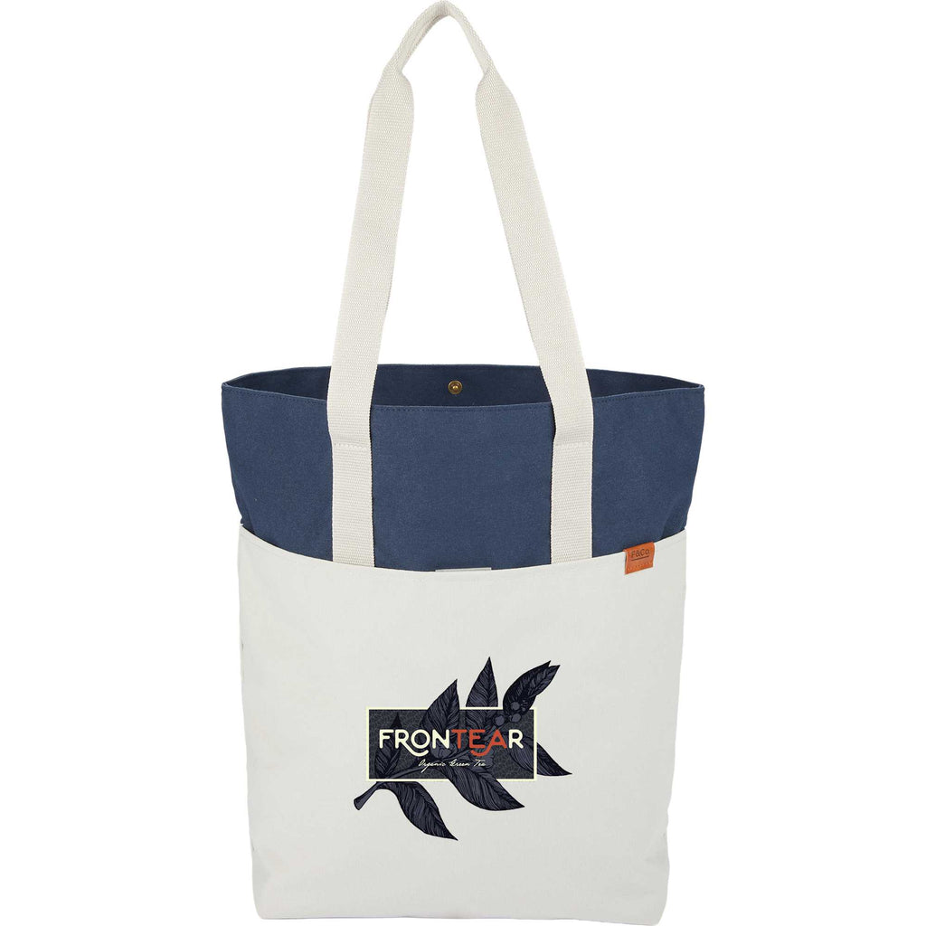 Parks Day Tote in Recycled Polyester, Color Block Embroidery - Navy - Front