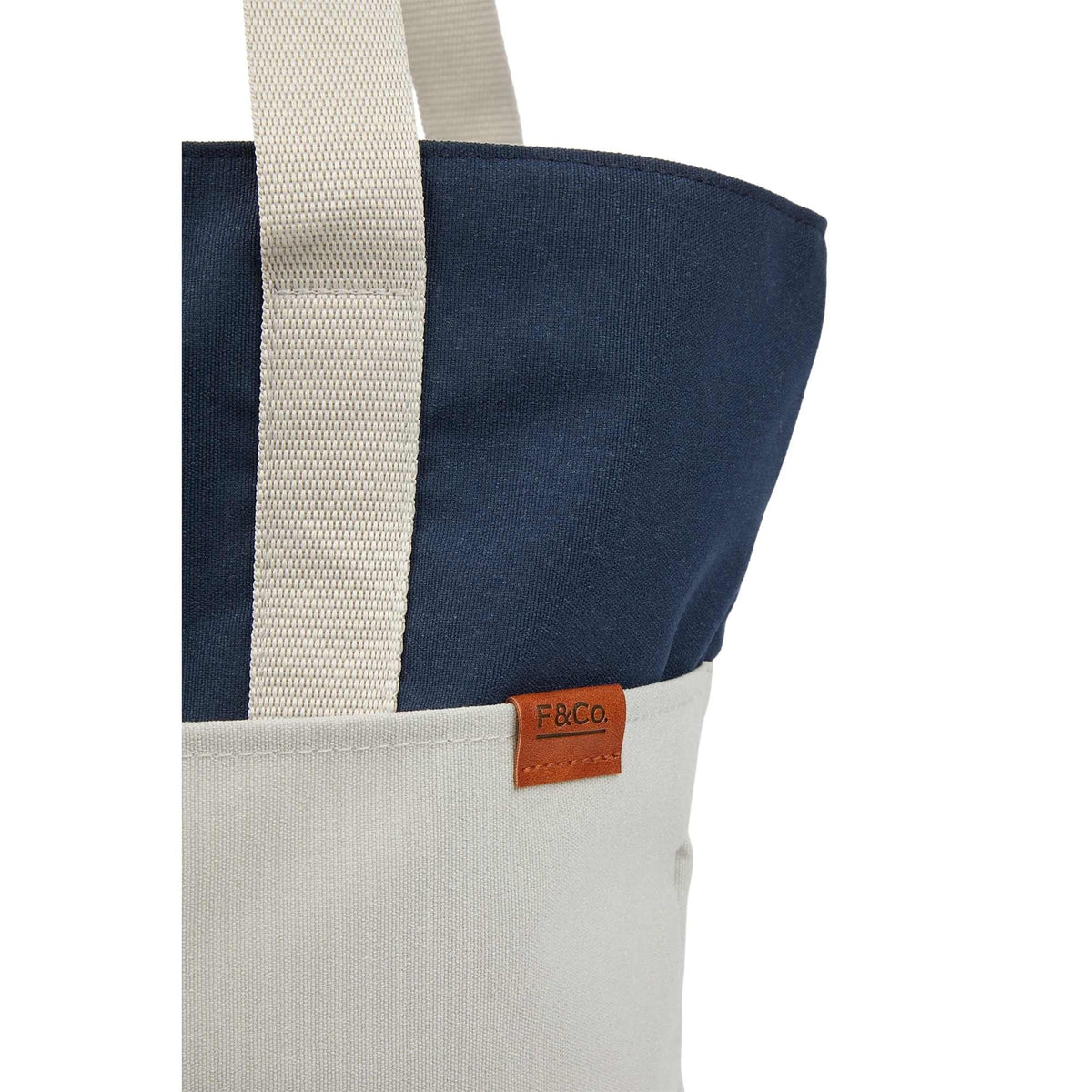 Parks Day Tote in Recycled Polyester, Color Block - Navy - Detail