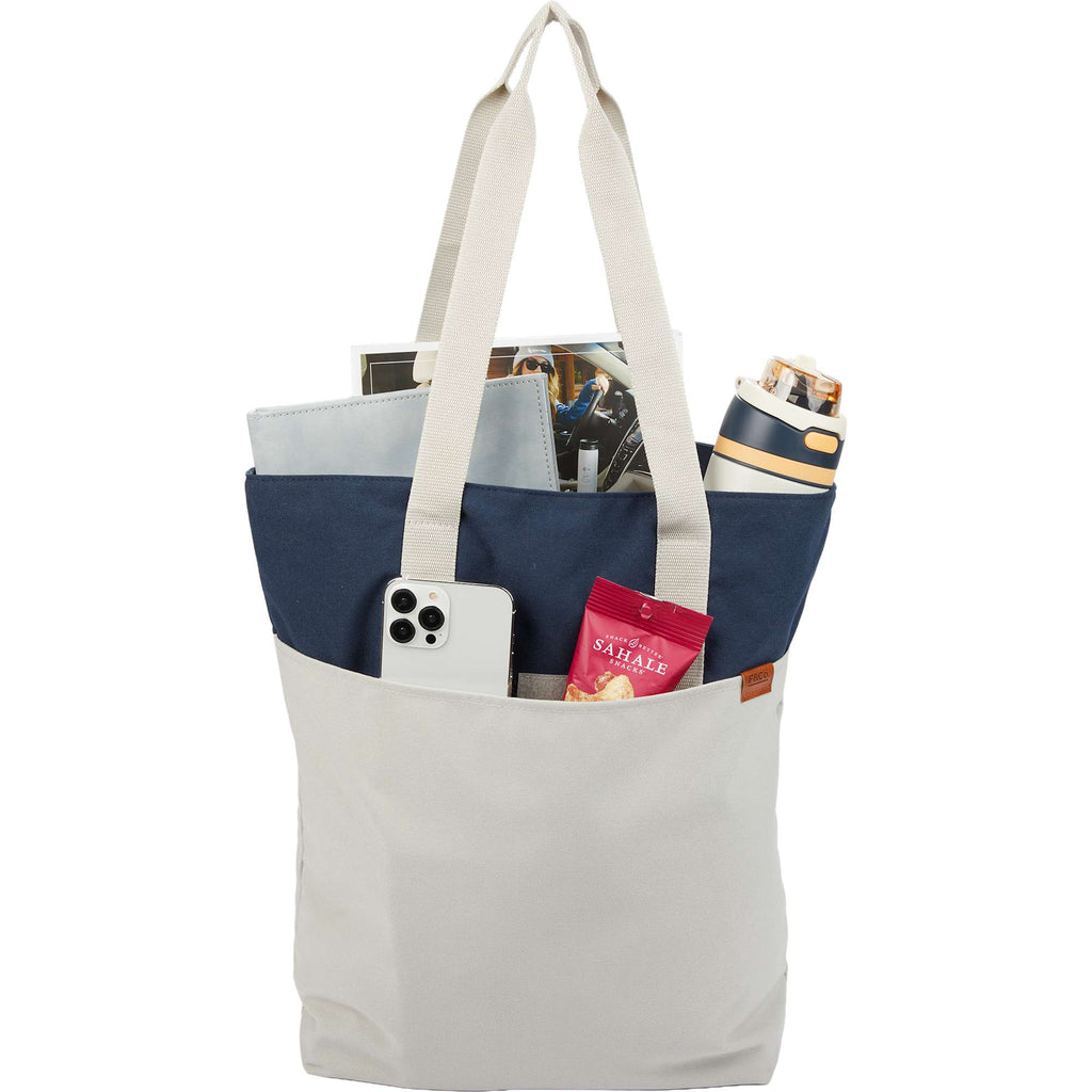 Parks Day Tote in Recycled Polyester, Color Block - Navy - Propped
