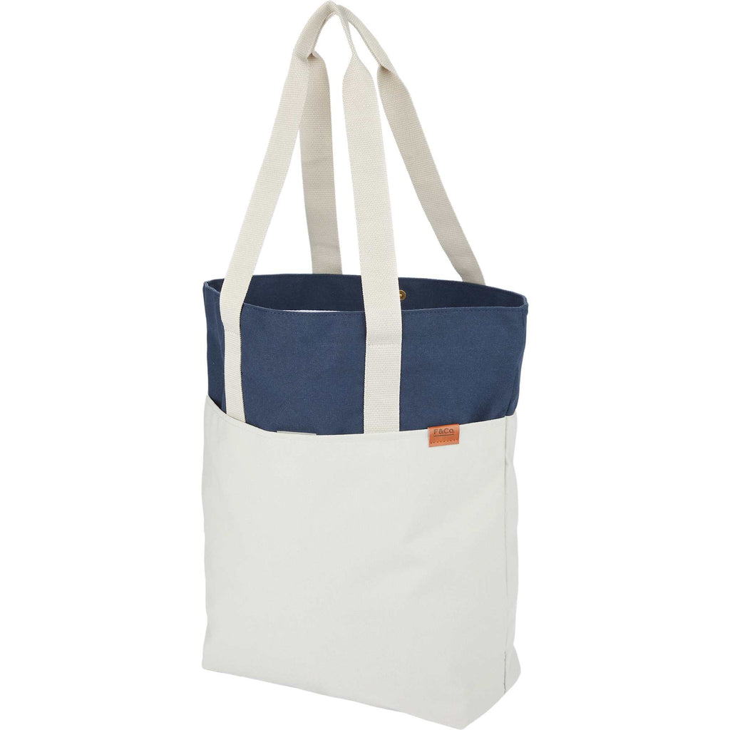 Parks Day Tote in Recycled Polyester, Color Block Transfer - Navy - Left Angle