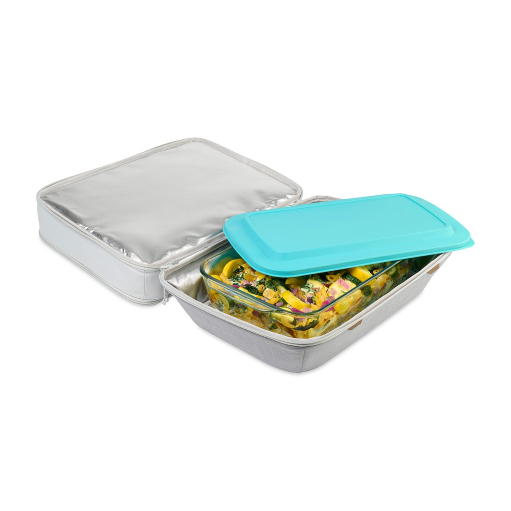 Parkview Recycled Dual Casserole Carrier, Fits 9 x 13 Pans Embroidery - Greystone - View 6