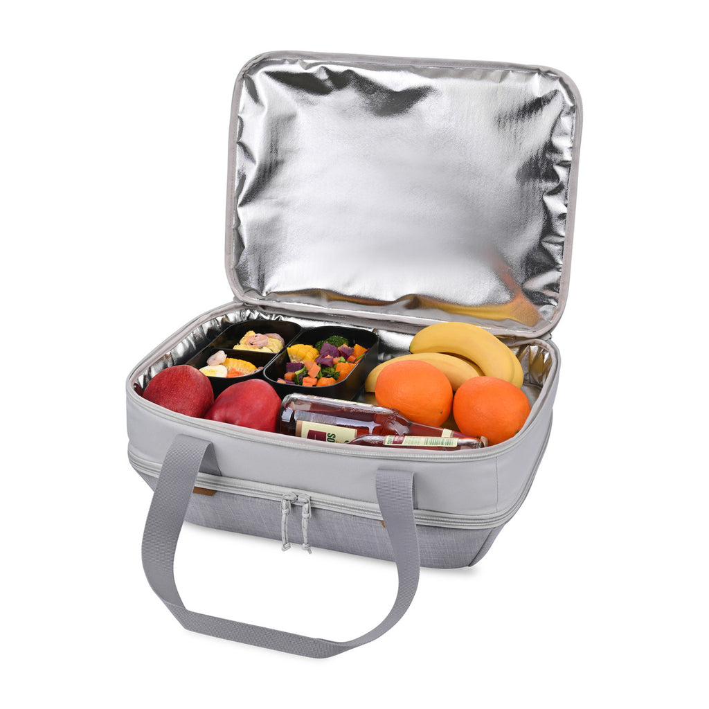 Parkview Recycled Dual Casserole Carrier, Fits 9 x 13 Pans Embroidery - Greystone - View 8