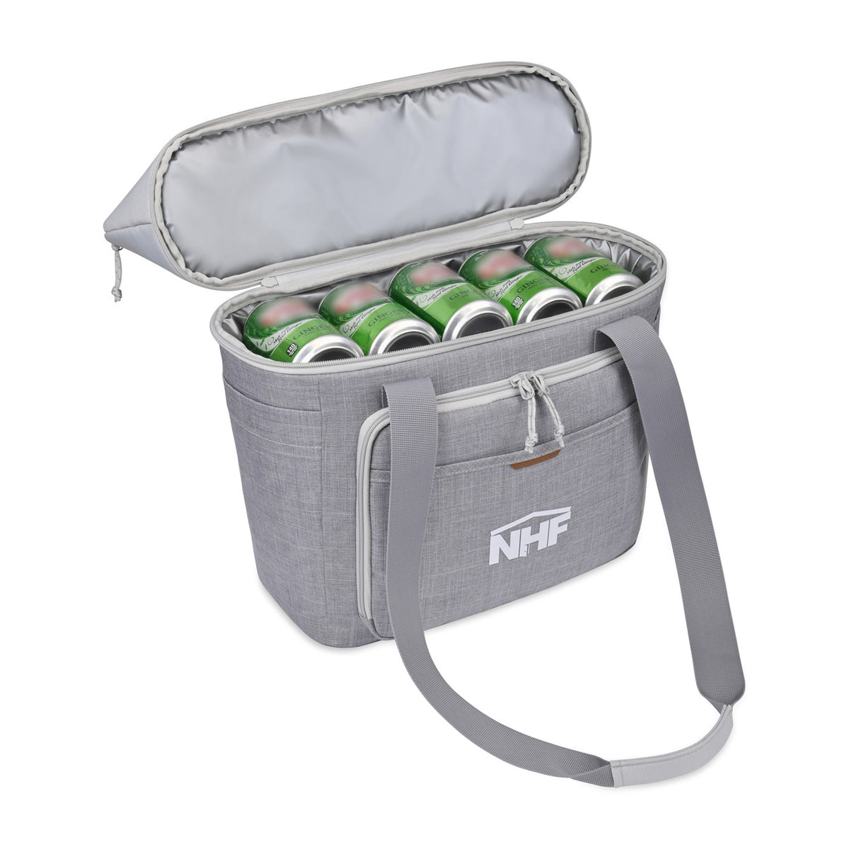 Parkview Recycled Tote Cooler, 30 Cans Transfer - Greystone - View 6