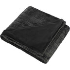 Patterned Flannel Fleece Blanket, 50 x 60 Inches Embroidery - Black - Angled 2