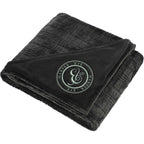 Patterned Flannel Fleece Blanket, 50 x 60 Inches Embroidery - Black - Angled