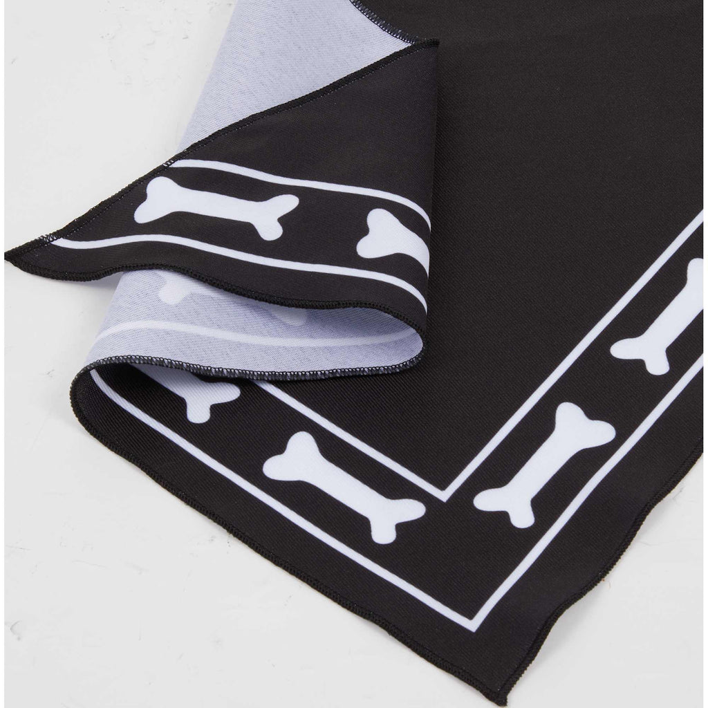 Paws & Claws Pet Bandana in Recycled Polyester Transfer - Black - Detail