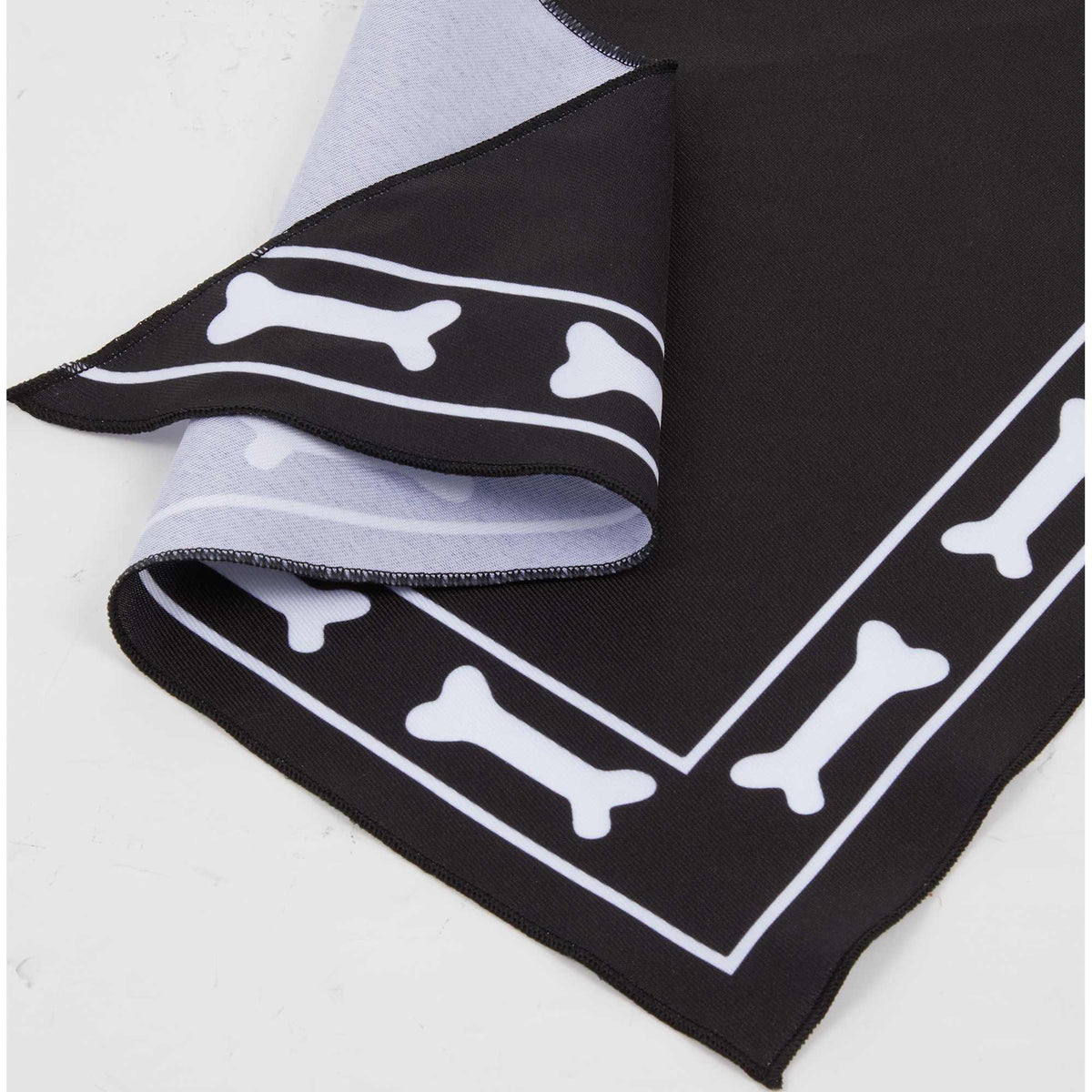 Paws & Claws Pet Bandana in Recycled Polyester Transfer - Black - Detail