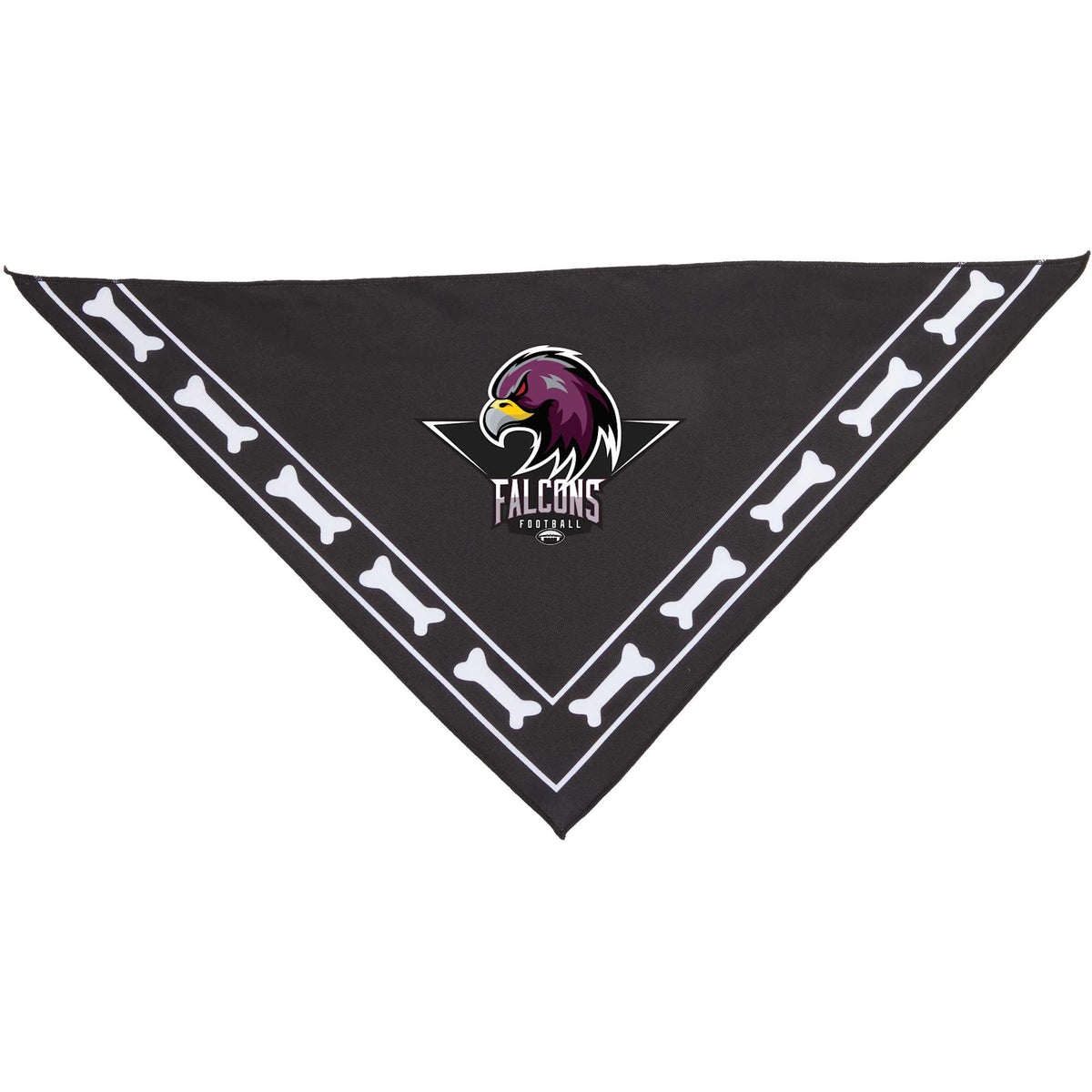 Paws & Claws Pet Bandana in Recycled Polyester Transfer - Black - Front