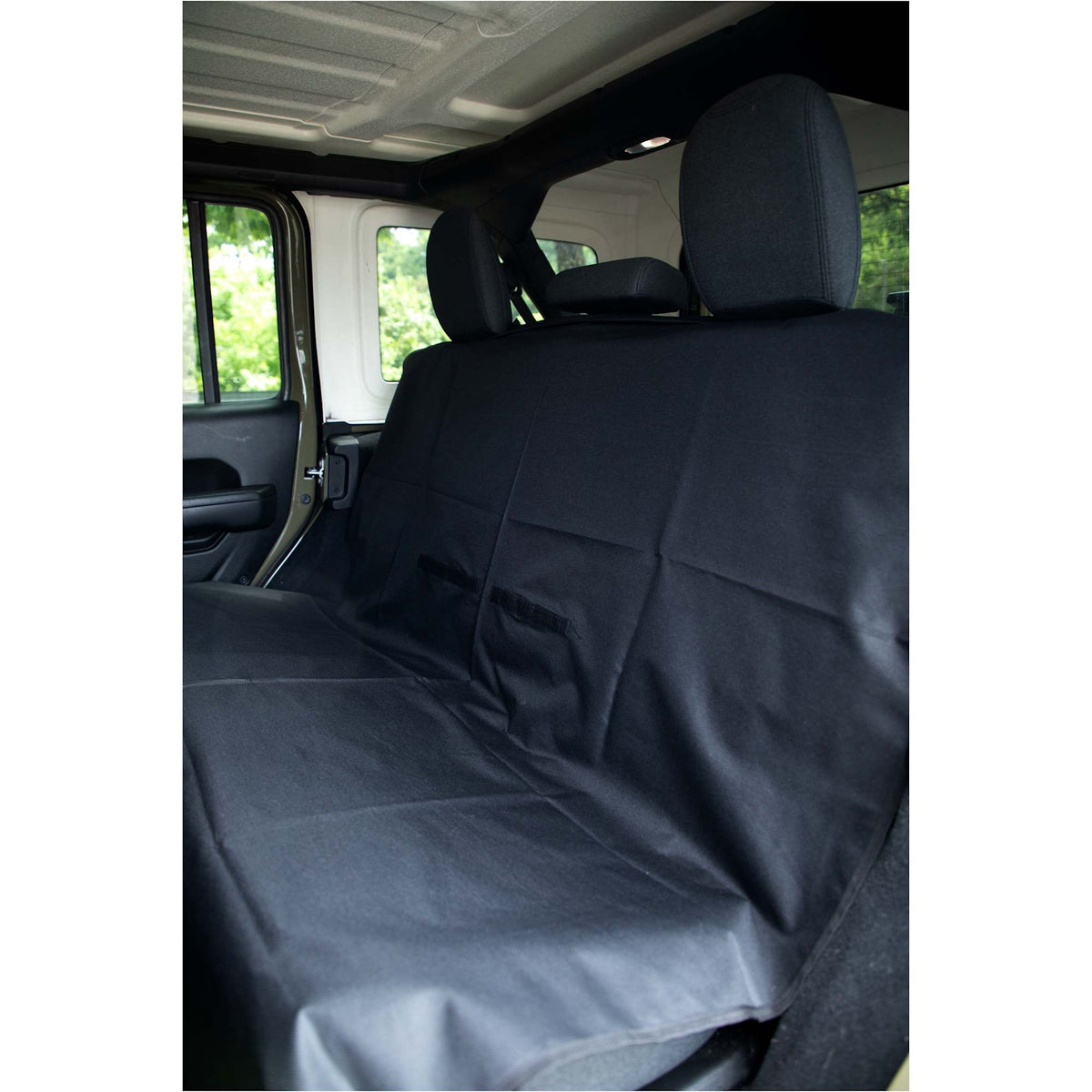 Paws & Claws Pet Car Seat Cover in Recycled Polyester Embroidery - Black - Dog