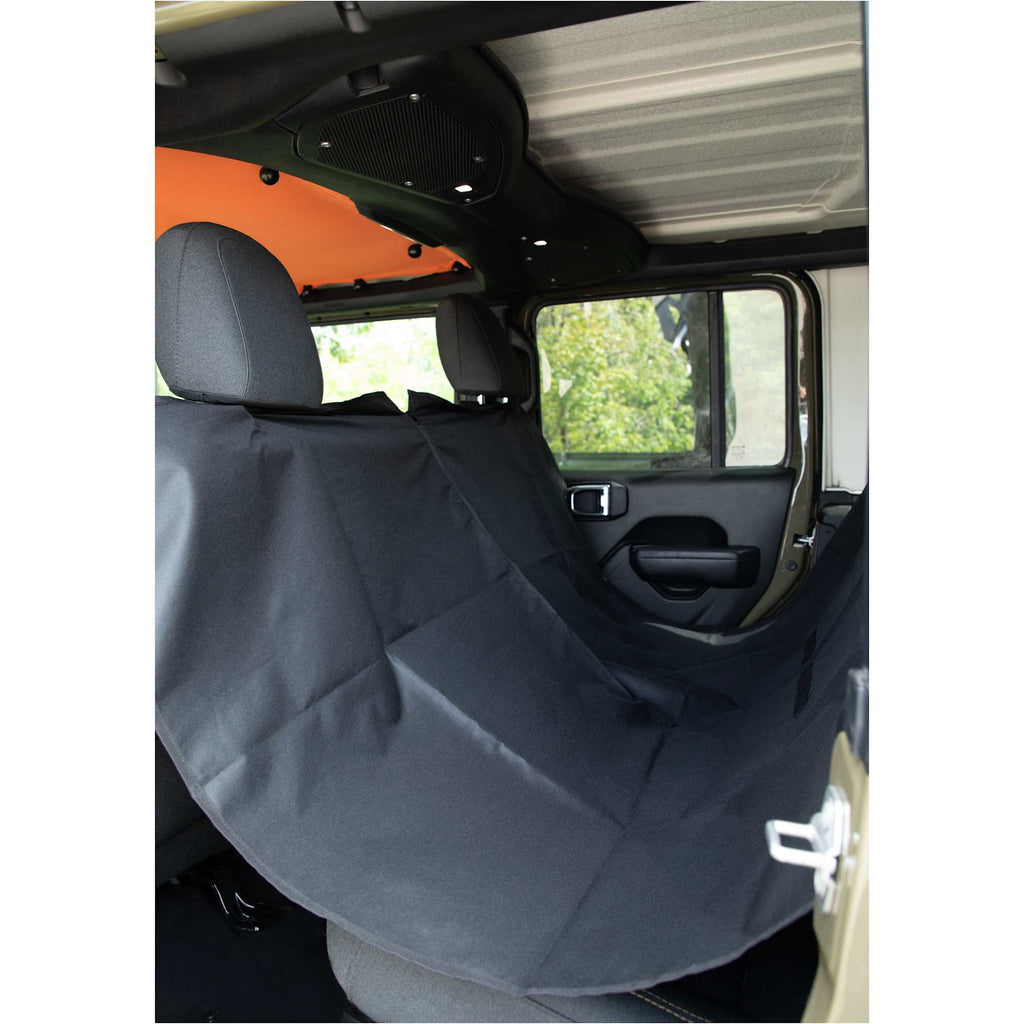 Paws & Claws Pet Car Seat Cover in Recycled Polyester Embroidery - Black - Hammock Alternate