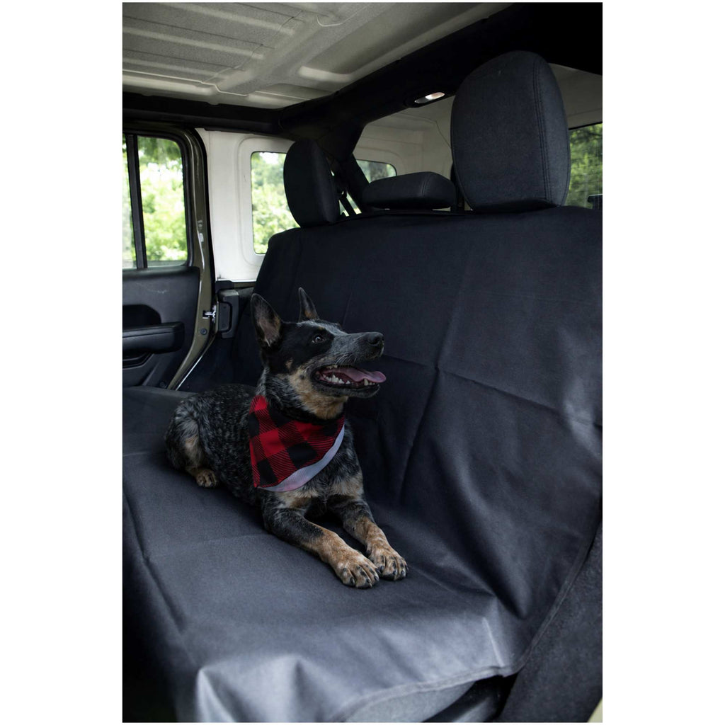 Paws & Claws Pet Car Seat Cover in Recycled Polyester Embroidery - Black - Panda
