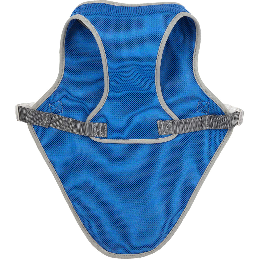 Paws & Claws Reflective Dog Safety Vest, Medium Embroidery - Blue - Back