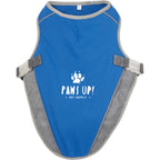 Paws & Claws Reflective Dog Safety Vest, Small Embroidery - Blue - Front