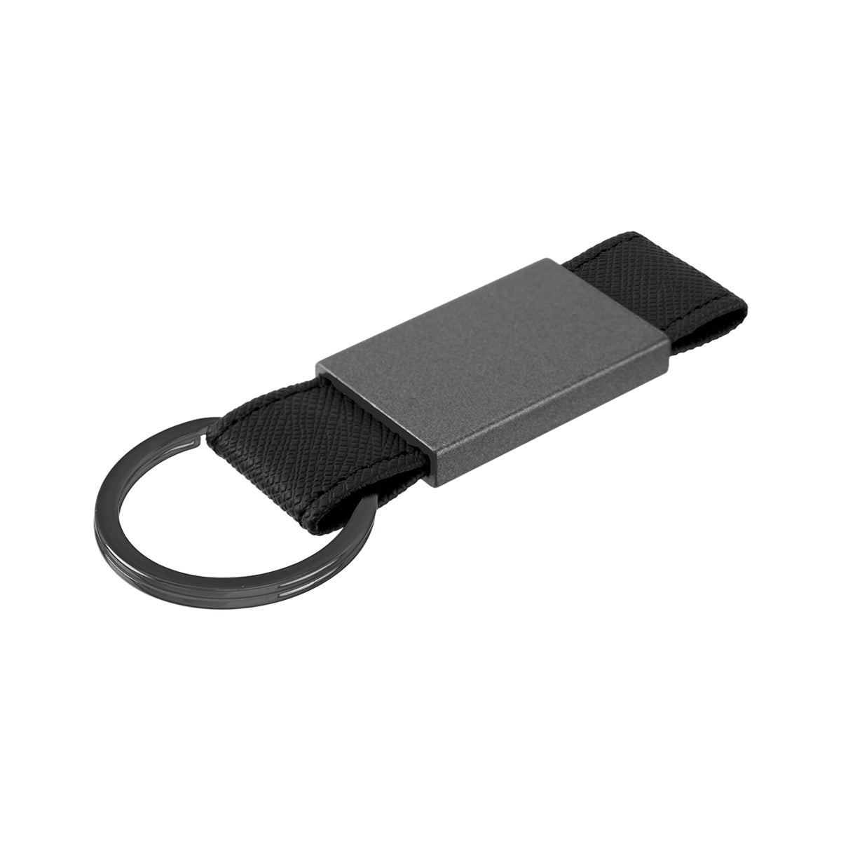 Paxton Key Tag in Leatherette - Black - Angle
