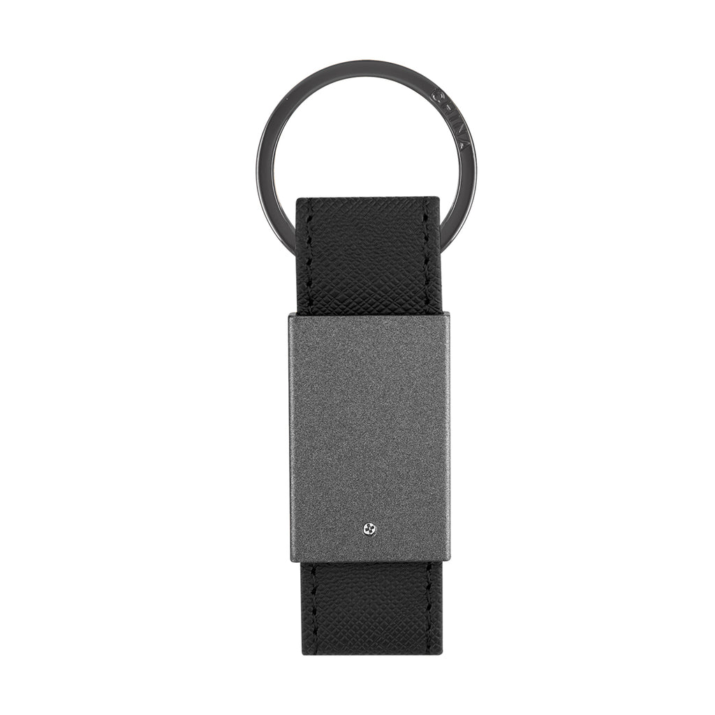 Paxton Key Tag in Leatherette - Black - Back