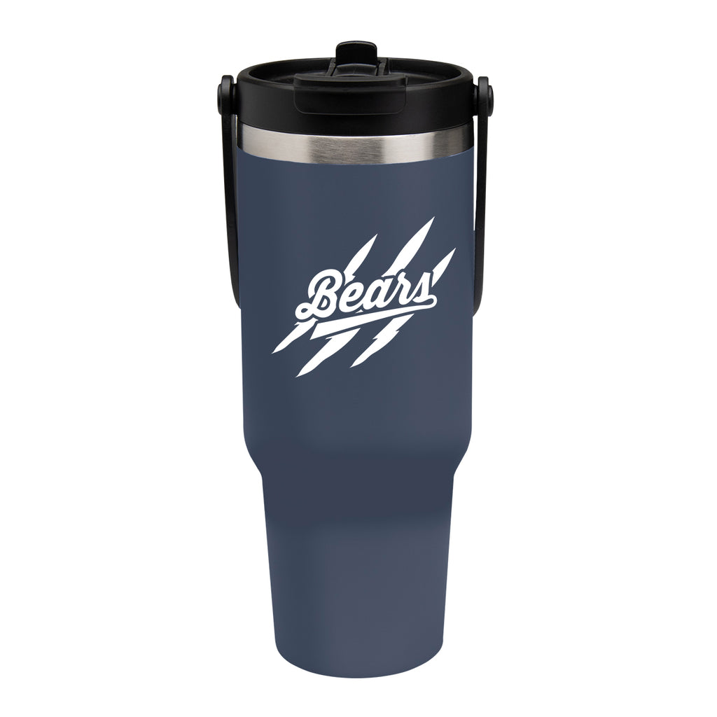 Peak Intrepid Recycled Stainless Steel Tumbler, 40 oz - Navy - Silk Screen