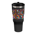 Peak Intrepid Recycled Stainless Steel Tumbler in Full Color, 40 oz - Black - Colorbrite