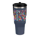 Peak Intrepid Recycled Stainless Steel Tumbler in Full Color, 40 oz - Navy - Colorbrite