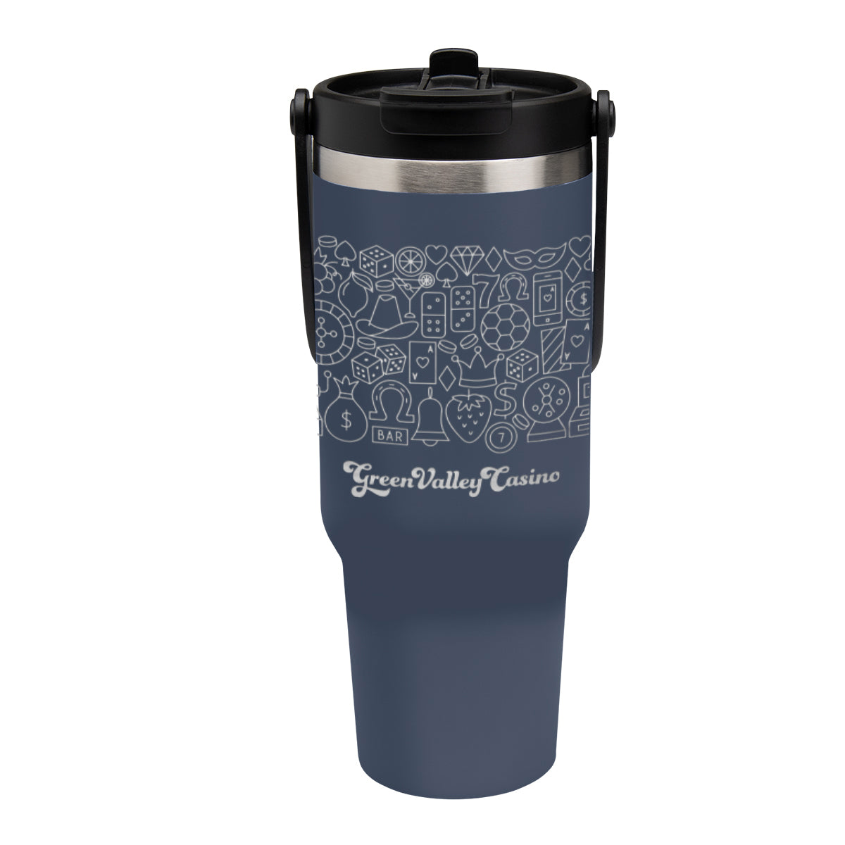 Peak Intrepid Recycled Stainless Steel Tumbler, Laser Engraved, 40 oz - Navy - Laser