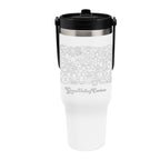 Peak Intrepid Recycled Stainless Steel Tumbler, Laser Engraved, 40 oz - White - Laser