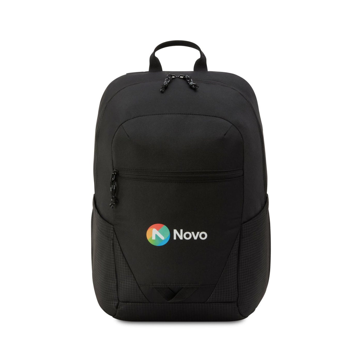 Peak Recycled Laptop Backpack, 16 Inch Embroidery - Black - View 1