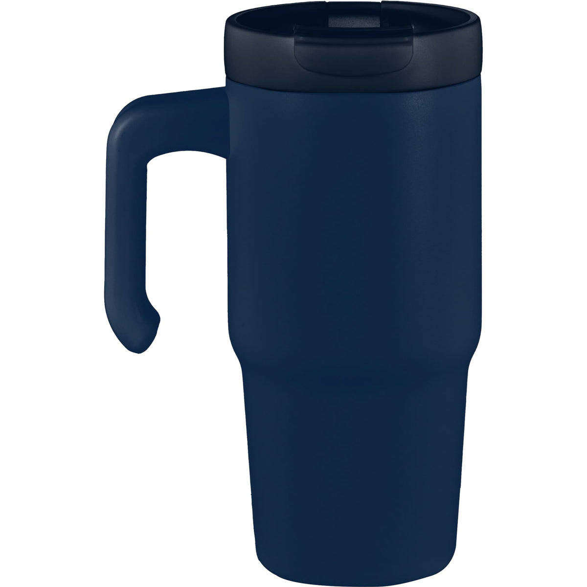 Peak Recycled Steel Mug with Flip Straw and Spout, 24 oz - Navy - Back