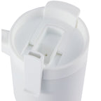 Peak Recycled Steel Mug with Flip Straw and Spout, 24 oz - White - Detail