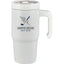 Peak Recycled Steel Mug with Flip Straw and Spout, 24 oz - White - Front