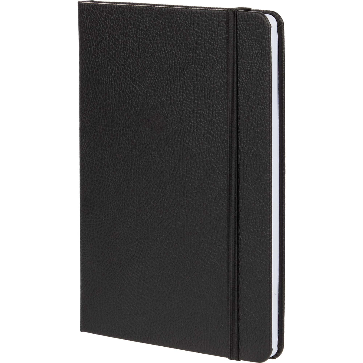 Pebble Texture Recycled Hardcover Journal, 5 x 7 Inches Debossing - Black - Left Angle