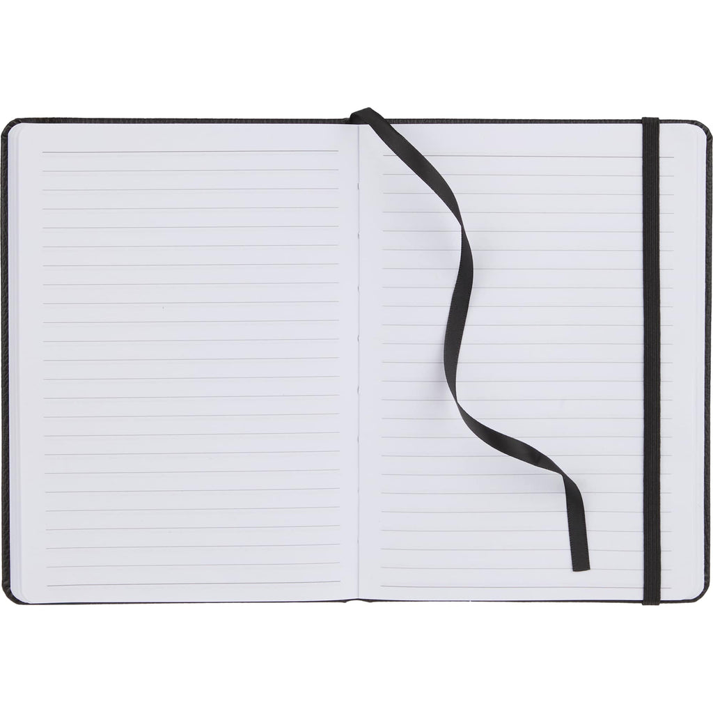 Pebble Texture Recycled Hardcover Journal, 5 x 7 Inches Debossing - Black - Open