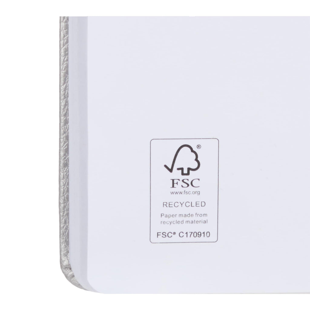 Pebble Texture Recycled Hardcover Journal, 5 x 7 Inches Debossing - Silver - Detail