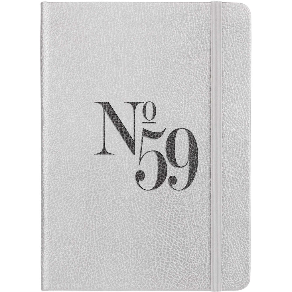 Pebble Texture Recycled Hardcover Journal, 5 x 7 Inches Debossing - Silver - Front
