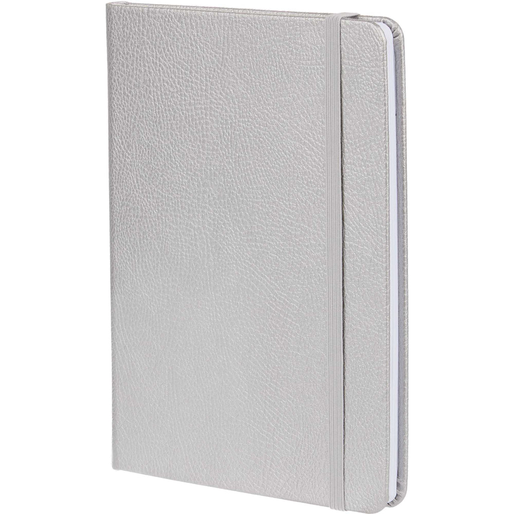 Pebble Texture Recycled Hardcover Journal, 5 x 7 Inches Debossing - Silver - Left Angle
