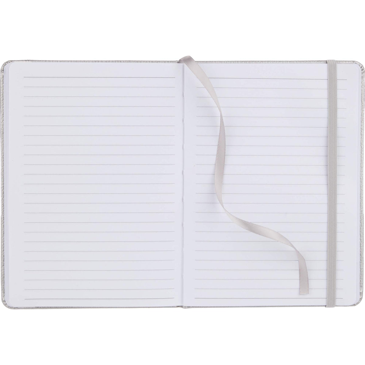 Pebble Texture Recycled Hardcover Journal, 5 x 7 Inches Debossing - Silver - Open