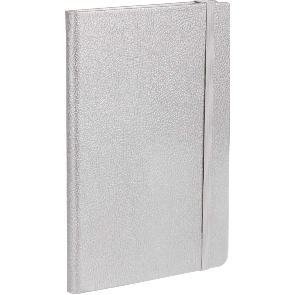 Pebble Texture Recycled Hardcover Journal, 5 x 7 Inches Debossing - Silver - Right Angle