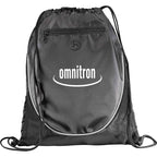Peek Drawstring Bag with Mesh Front - Black - Front