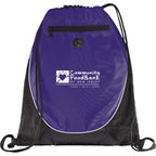 Peek Drawstring Bag with Mesh Front Full Color - Purple - Front 2