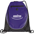 Peek Drawstring Bag with Mesh Front - Purple - Front