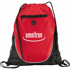 Peek Drawstring Bag with Mesh Front - RED - Front 2